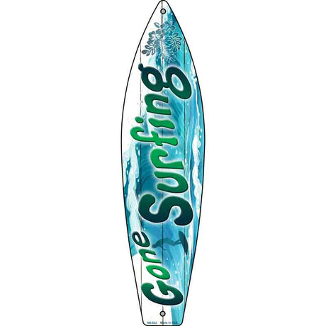 Gone Surfing Novelty Metal Surfboard Sign SB-022 17" x 4.5" (SB)