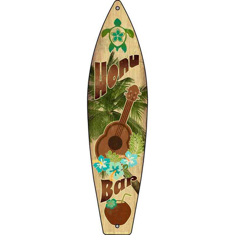 Honu Bar Novelty Metal Surfboard Sign 17" x 4.5" (SB)