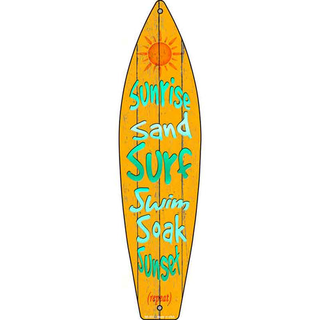 Sunrise Novelty Metal Surfboard Sign 17" x 4.5" (SB)