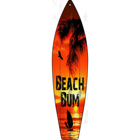 Beach Bum Novelty Metal Surfboard Sign 17" x 4.5" (SB)