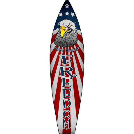 Freedom Novelty Metal Surfboard Sign 17" x 4.5" (SB)