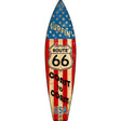 Route 66 Surfing USA Novelty Metal Surfboard Sign 17" x 4.5" (SB)