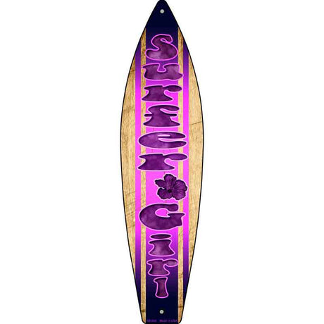 Surfer Girl Novelty Metal Surfboard Sign 17" x 4.5" (SB)