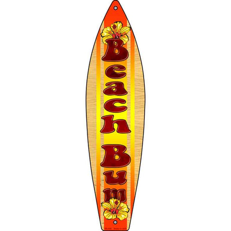 Beach Bum Novelty Metal Surfboard Sign SB-056 17" x 4.5" (SB)