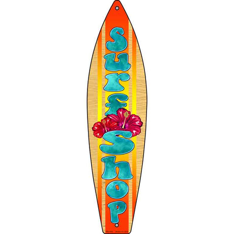 Surf Shop Novelty Metal Surfboard Sign 17" x 4.5" (SB)