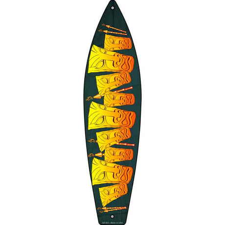 Tiki Novelty Metal Surfboard Sign 17" x 4.5" (SB)