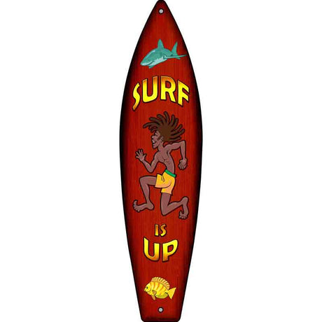 Surf Is Up Novelty Metal Surfboard Sign 17" x 4.5" (SB)