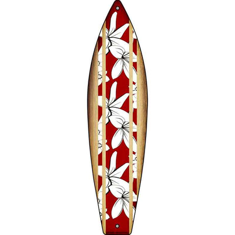 Tropical design Novelty Metal Surfboard Sign 17" x 4.5" (SB)