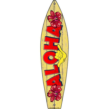 Aloha Novelty Metal Surfboard Sign 17" x 4.5" (SB)