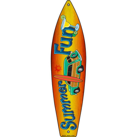 Summer Fun Novelty Metal Surfboard Sign 17" x 4.5" (SB)