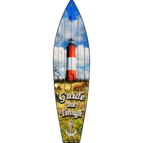 Guide Me Through Novelty Metal Surfboard Sign 17" x 4.5" (SB)