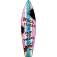 Beach Closed Due To Sharks Novelty Metal Surfboard Sign 17" x 4.5" (SB)