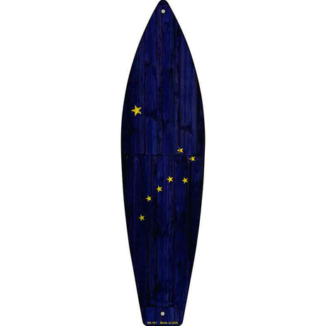 Alaska State Flag Novelty Metal Surfboard Sign 17" x 4.5" (SB)