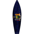 New York State Flag Novelty Metal Surfboard Sign 17" x 4.5" (SB)