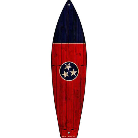 Tennessee State Flag Novelty Metal Surfboard Sign 17" x 4.5" (SB)