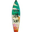 Sun Sand and Surf Novelty Metal Surfboard Sign 17" x 4.5" (SB)