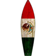 Mexico Flag Novelty Metal Surfboard Sign 17" x 4.5" (SB)