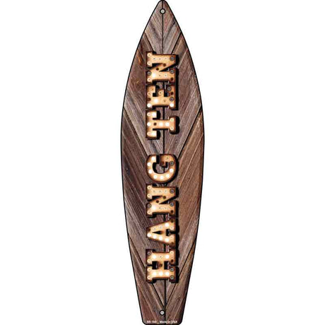 Hang Ten Bulb Lettering Novelty Metal Surfboard Sign 17" x 4.5" (SB)