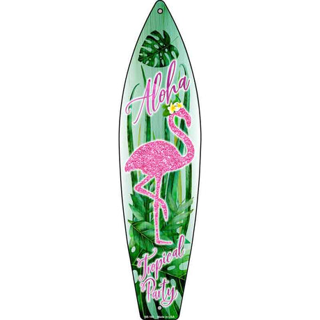 Tropical Party Novelty Metal Surfboard Sign 17" x 4.5" (SB)