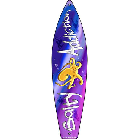 Salty Addiction Novelty Metal Surfboard 17" x 4.5" (SB)