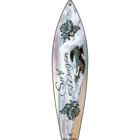 Surf Wagon Novelty Metal Surfboard Sign 17" x 4.5" (SB)