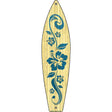 Hibiscus Flower Design on Wood Novelty Metal Surfboard Sign 17" x 4.5" (SB)