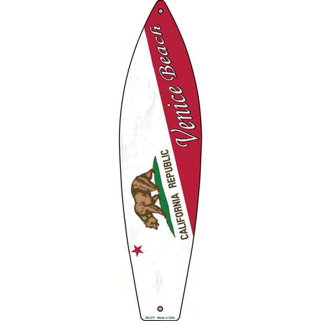 Venice Beach California Novelty Metal Surfboard Sign 17" x 4.5" (SB)