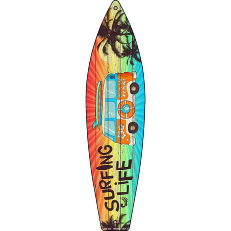 Surfing Life Novelty Metal Surfboard Sign 17" x 4.5" (SB)