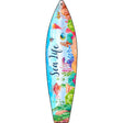 Sea Life Colorful Novelty Metal Surfboard Sign 17" x 4.5" (SB)