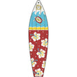 Sea Turtle With Hibiscus Flower  Novelty Metal Surfboard Sign 17" x 4.5" (SB)