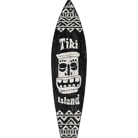 Tiki Island Novelty Metal Surfboard Sign 17" x 4.5" (SB)