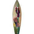 Hawaii Flag and US Flag Flip Flop Novelty Metal Surfboard Sign 17" x 4.5" (SB)