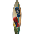 Louisiana Flag and US Flag Flip Flop Novelty Metal Surfboard Sign 17" x 4.5" (SB)