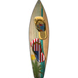 New Jersey Flag and US Flag Flip Flop Novelty Metal Surfboard Sign 17" x 4.5" (SB)