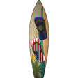 Pennsylvania Flag and US Flag Flip Flop Novelty Metal Surfboard Sign 17" x 4.5" (SB)