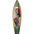 Texas Flag and US Flag Flip Flop Novelty Metal Surfboard Sign 17" x 4.5" (SB)