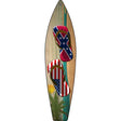 Confederate Flag and US Flag Flip Flop Novelty Metal Surfboard Sign 17" x 4.5" (SB)