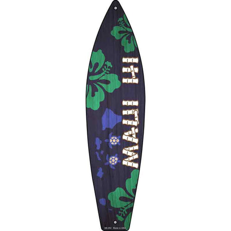 Maui Hawaii Novelty Metal Surfboard Sign 17" x 4.5" (SB)