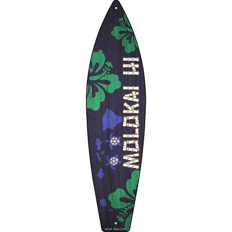 Molokai Hawaii Novelty Metal Surfboard Sign 17" x 4.5" (SB)