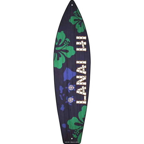 Lanai Hawaii Novelty Metal Surfboard Sign 17" x 4.5" (SB)