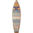 Bathroom Rules Novelty Metal Surfboard Sign 17" x 4.5" (SB)