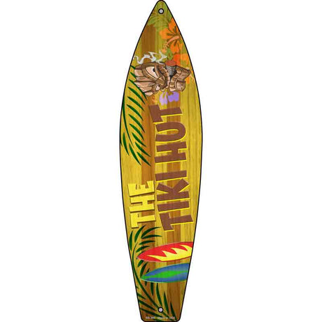 The Tiki Hut Novelty Metal Surfboard Sign 17" x 4.5" (SB)