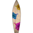 Colored Hawaiian Flowers Novelty Metal Surfboard Sign 17" x 4.5" (SB)