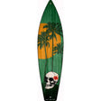 Skull And Palm Trees Novelty Metal Surfboard Sign 17" x 4.5" (SB)