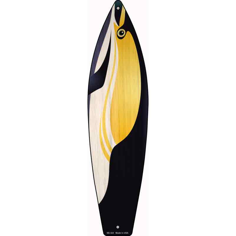 Black And Yellow Fish Novelty Metal Surfboard Sign 17" x 4.5" (SB)