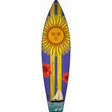 Sailboat With Sun And Yellow Stripes Novelty Metal Surfboard Sign 17" x 4.5" (SB)