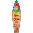 Keep Calm And Surf On Novelty Metal Surfboard Sign 17" x 4.5" (SB)