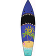 Shark And Beach Novelty Metal Surfboard Sign 17" x 4.5" (SB)