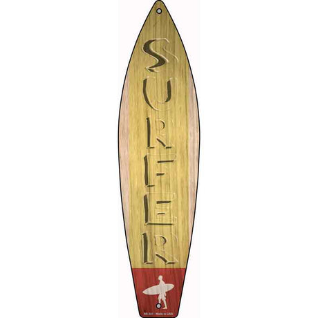 Surfer Novelty Metal Surfboard Sign 17" x 4.5" (SB)