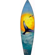 Whale And Sunset Novelty Metal Surfboard Sign 17" x 4.5" (SB)